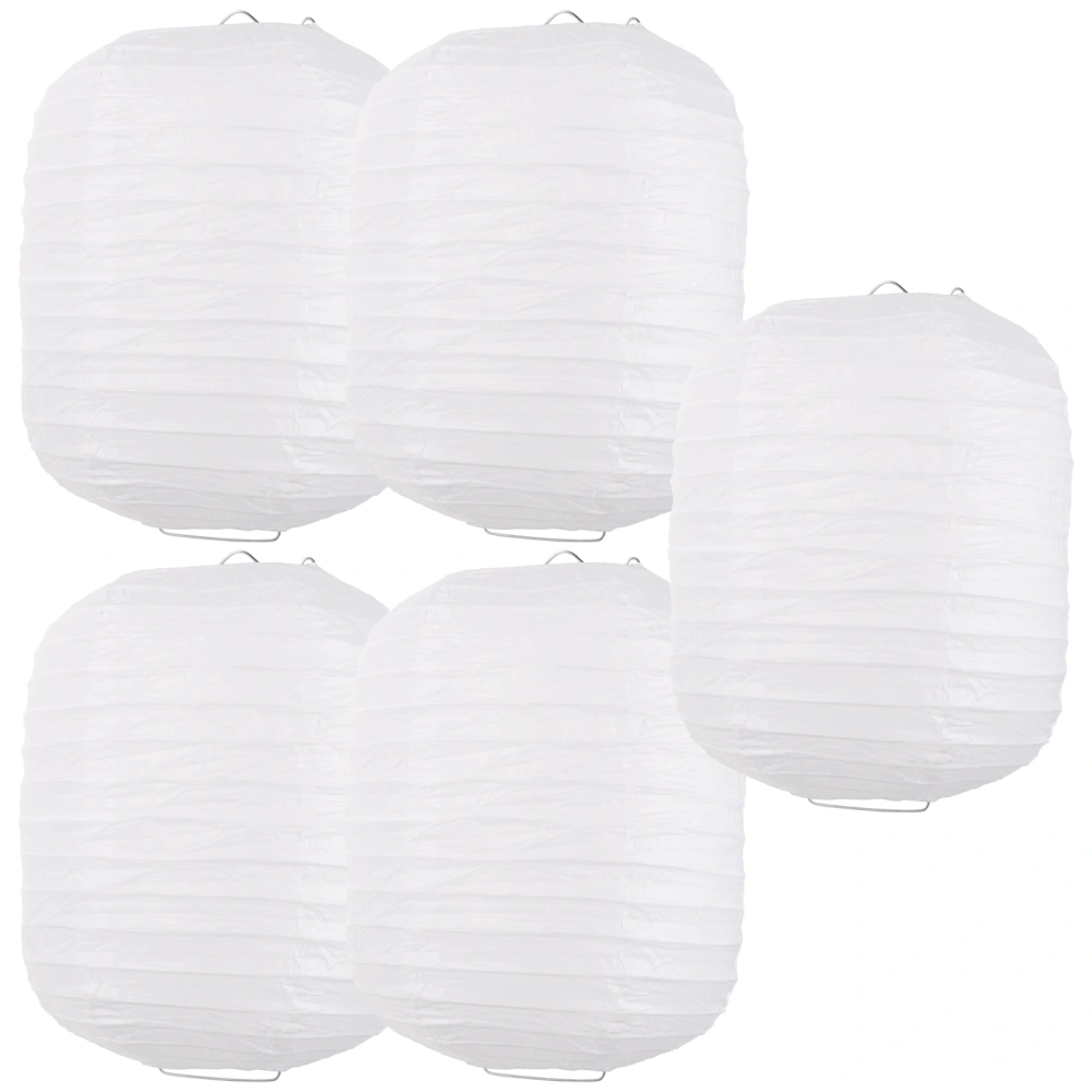 5pcs Paper Lanterns Folding Lanterns Decorative Hanging Lanterns for Party Festival