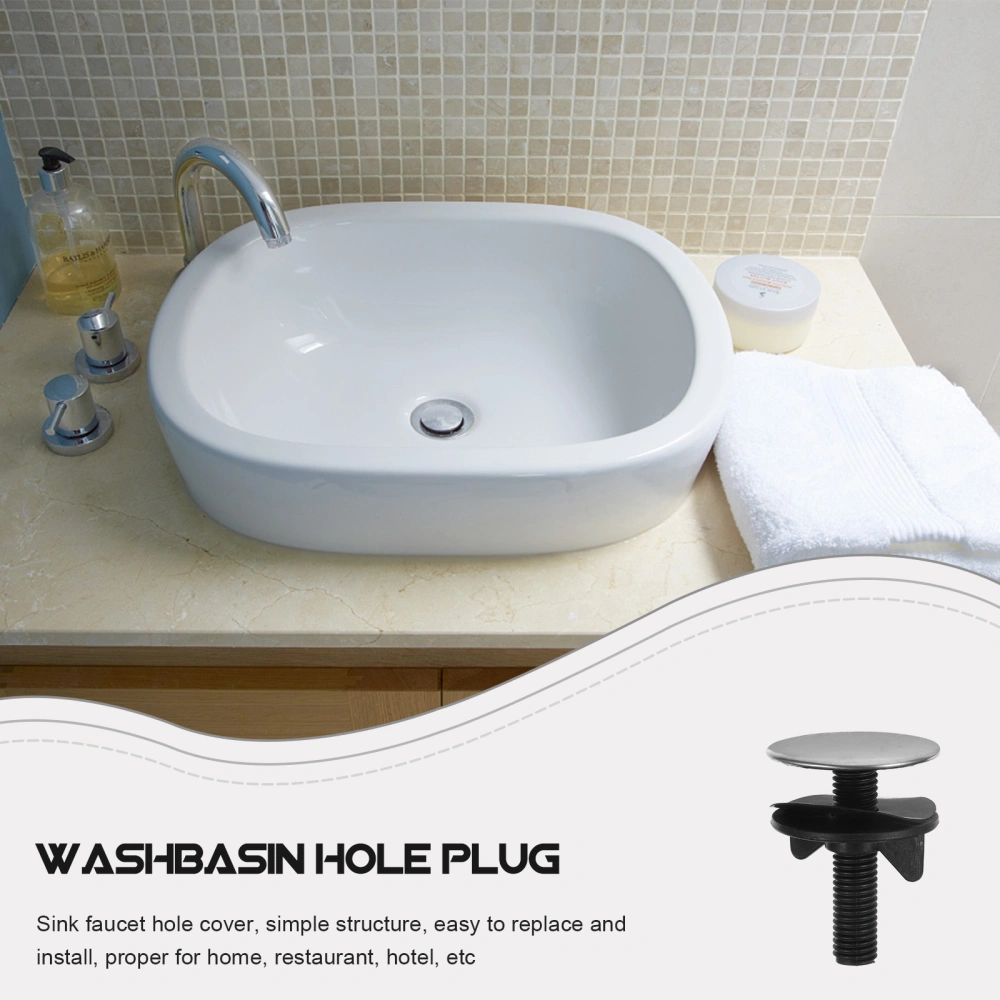 2pcs Kitchen Faucet Hole Cover Metal Sink Hole Plug Wash Basin Hole Decorative Cover