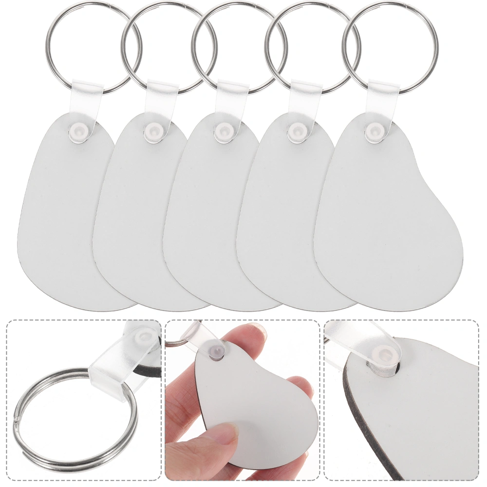 15pcs Creative Keychain Water Drop Shaped Diy Heat Transfer Key Chain Pendant