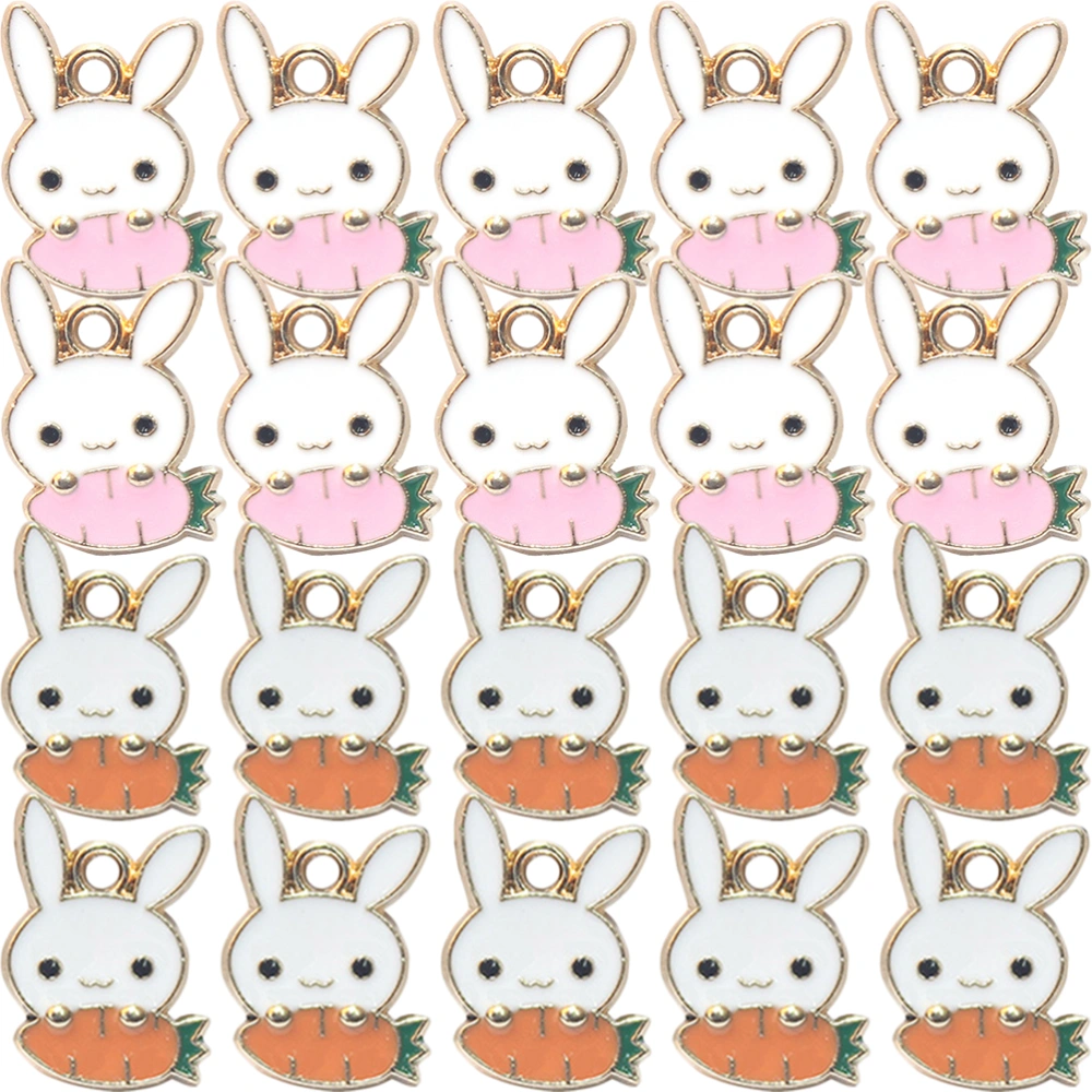 20pcs Easter Rabbit Carrot Charms Jewelry Charms DIY Making Decors for Necklace Bracelet