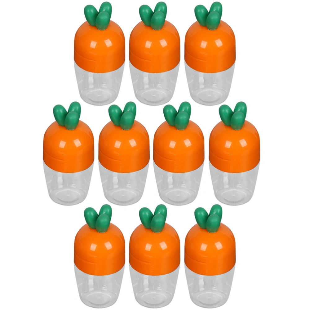 10pcs Carrot Shape Gift Box Plastic Carrot Candy Boxes Hair Ties Container Easter Treat Holder