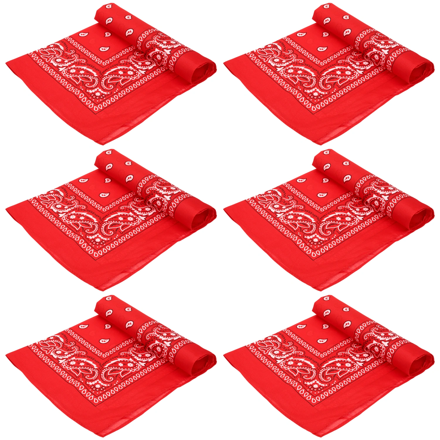 6Pcs Scarves Fashion Printed Handkerchief Cycling Headscarf Outdoor Sports Neck Hood
