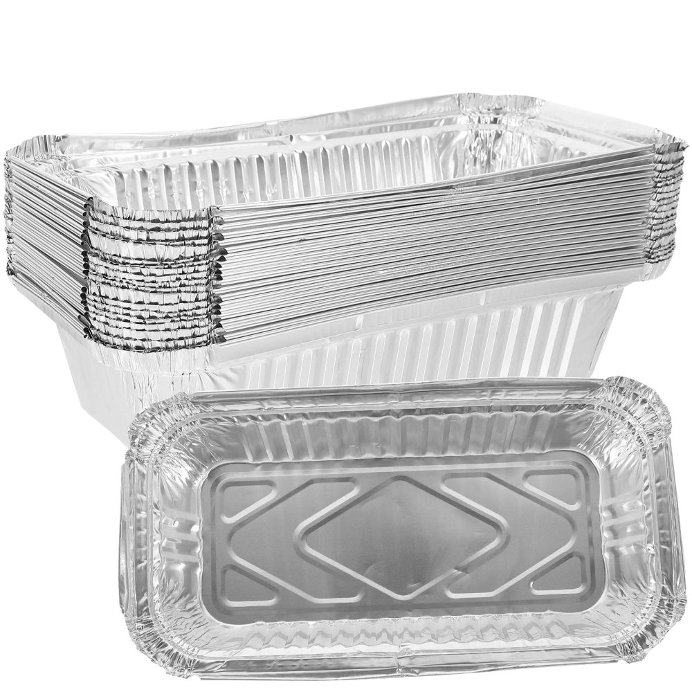 20pcs Disposable Foil Pans Heat-resistant Baking Foil Boxes Food Storage Boxes