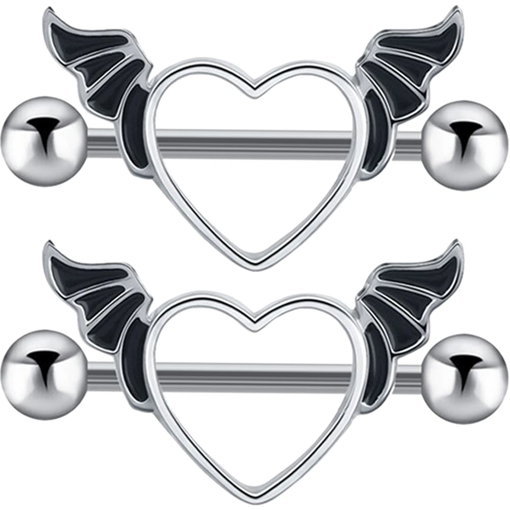 1 Pair Nipples Rings Heart Devil Nipples Piercing Rings Women Piercing Jewelry