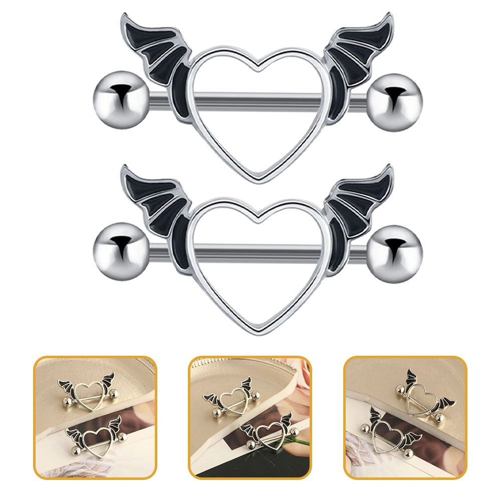 1 Pair Nipples Rings Heart Devil Nipples Piercing Rings Women Piercing Jewelry