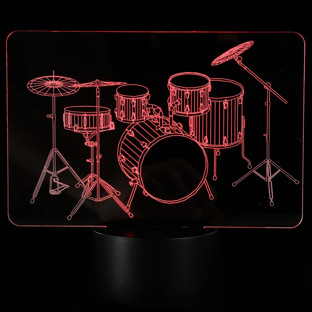 1 Set of Drum kit Night Light Creative Drum 3D Illusion Lamp Night Lamp for Kids Room