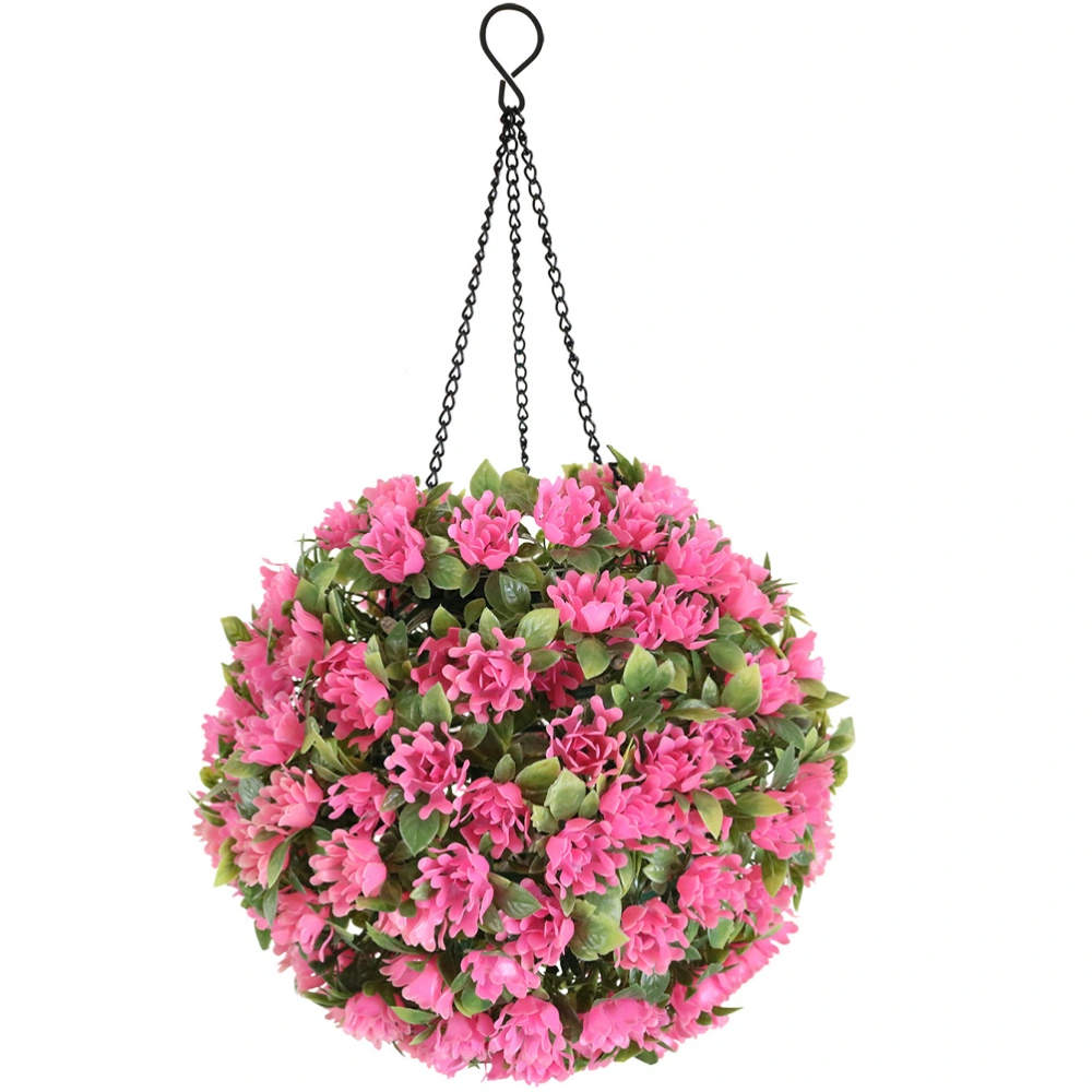 Soloar Hanging Plants Lamp Fake LED Lighted Floral Topiary Ball for Home Garden Wedding