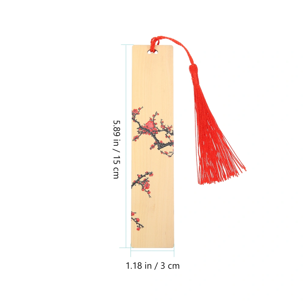 Wood Bookmark Chinese Style Bookmark with Tassels Teachers Students Stationery Gift