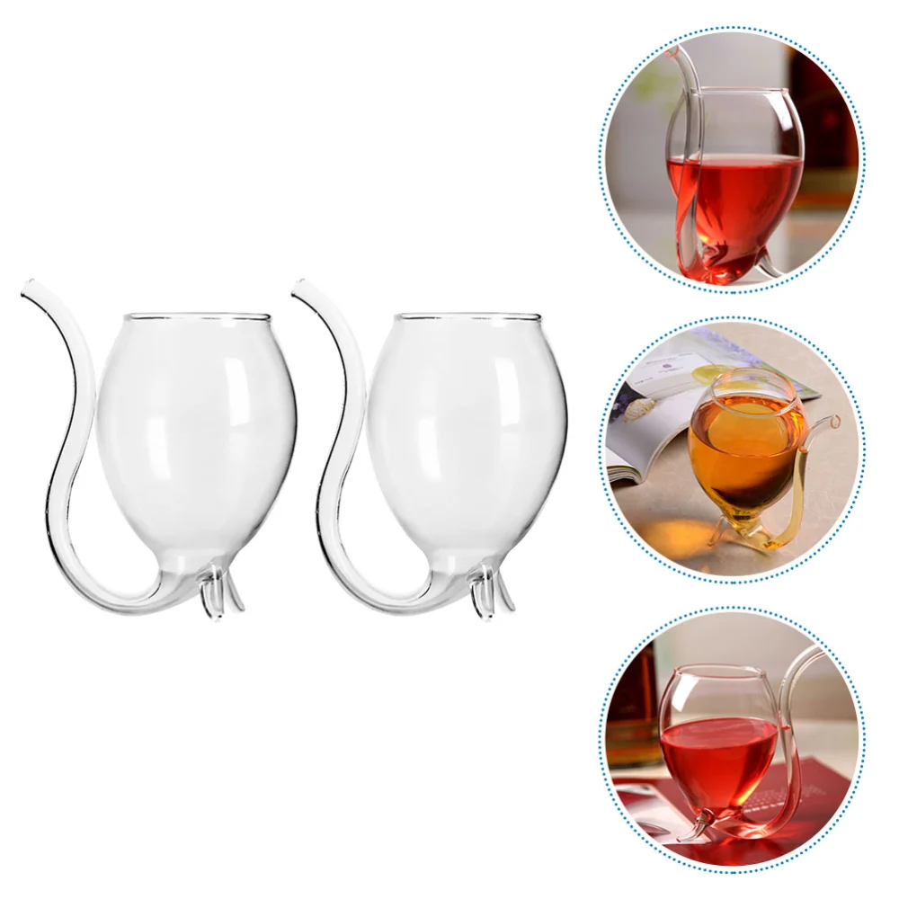 2Pcs Novelty Wine Glass Decorative Glass Cup Red Wine Glass Party Wine Cup Glass Cup