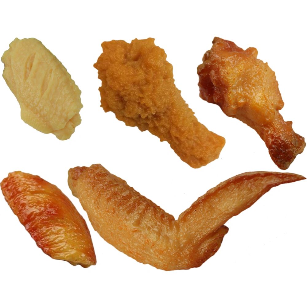 5pcs Simulated Chicken Leg and Wings Fake Food Model for Restaurant Kitchen Decor