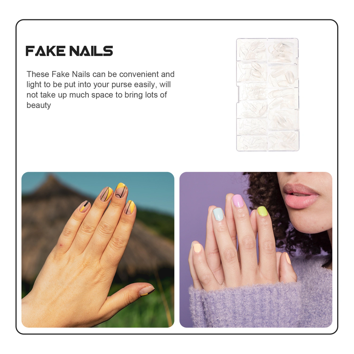 1 Box of Fake Nail Tips Clear False Nails Full Cover Square Fake Nails Short Fake Nails Press On Nails