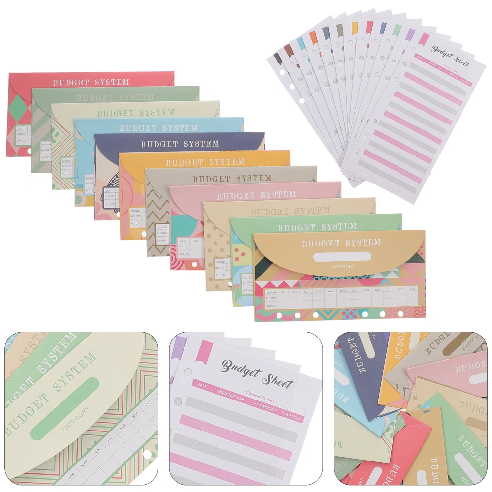 1 Set Western Type Envelope Cash Envelopes Reusable Budget Envelopes with Budget Sheets