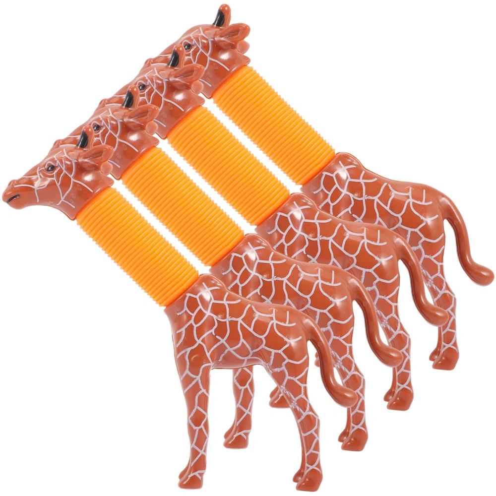 4pcs Stress Decompression Toys Giraffe Stretch Toys Valentines Day Pop Tube Fidget Relief Toys