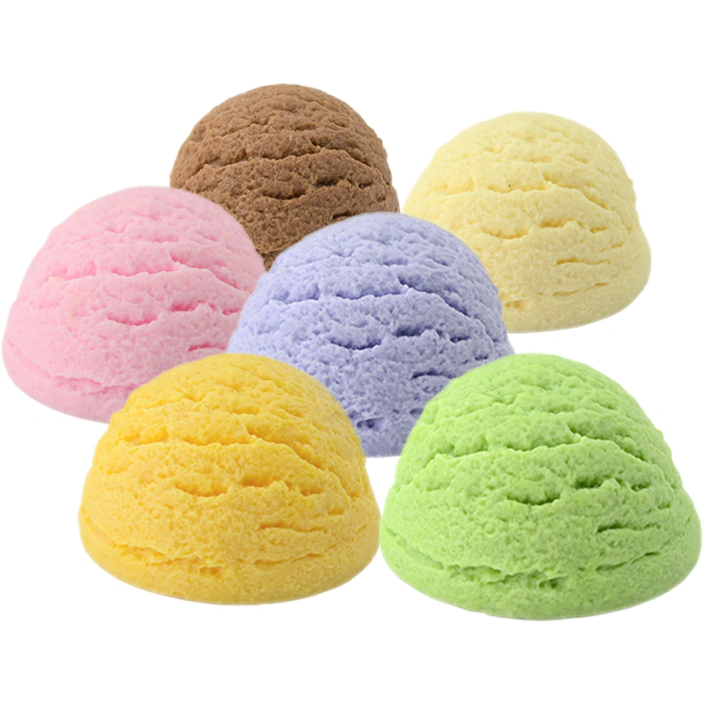 6Pcs Fake Ice Cream Balls Model Realistic Simulation Artificial Food Desserts Decoration