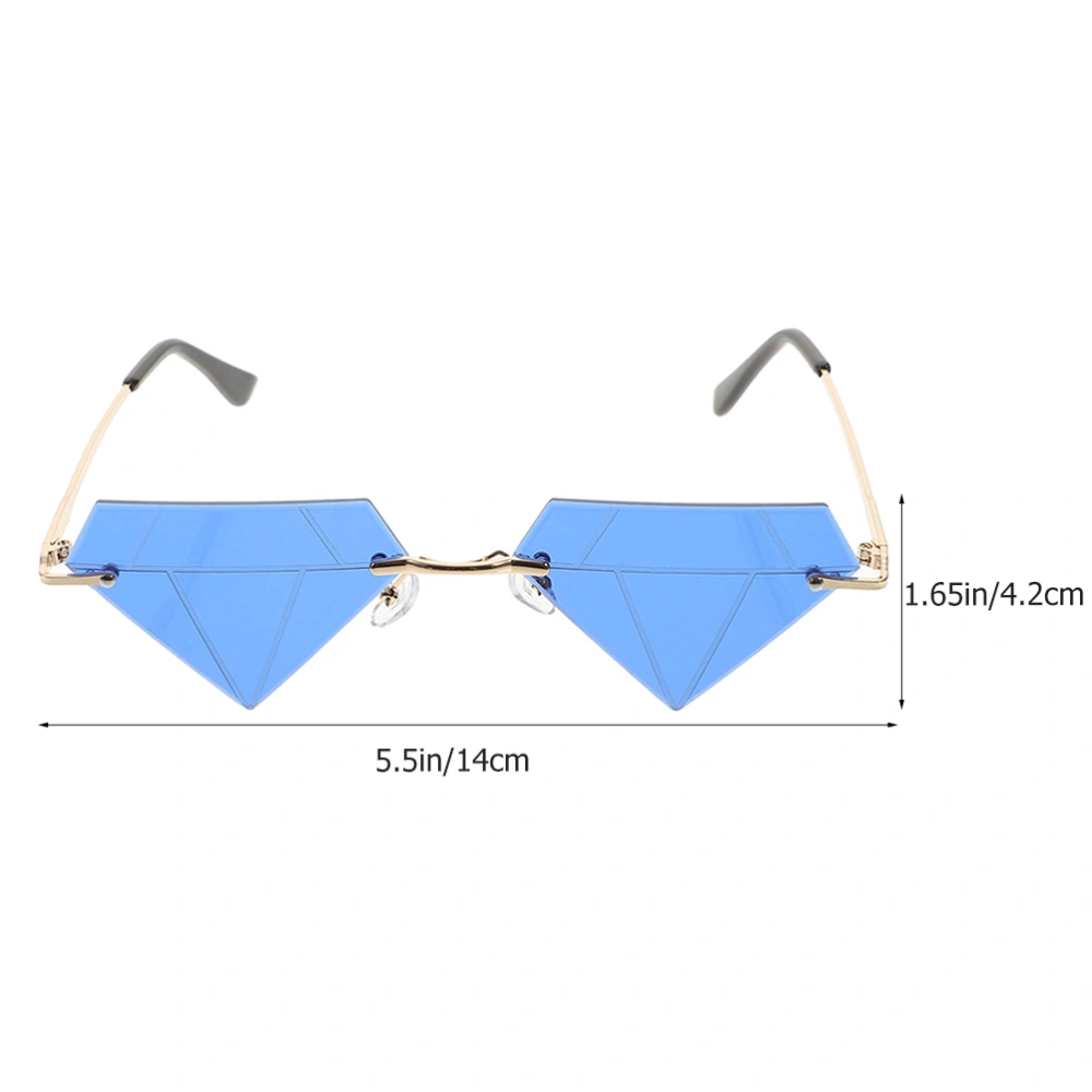 2pcs Party Sunglasses Rimless Glasses Personalized Eyeglasses for Women Men