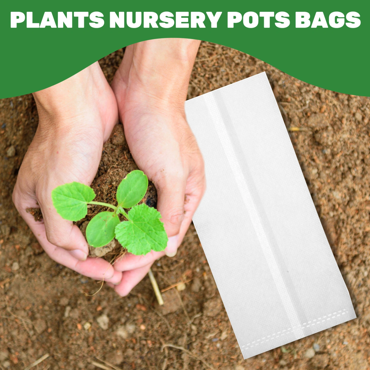 100Pcs Plant Growing Bags Non-woven Nursery Bags Biodegradable Fabric Grow Breeding Bags
