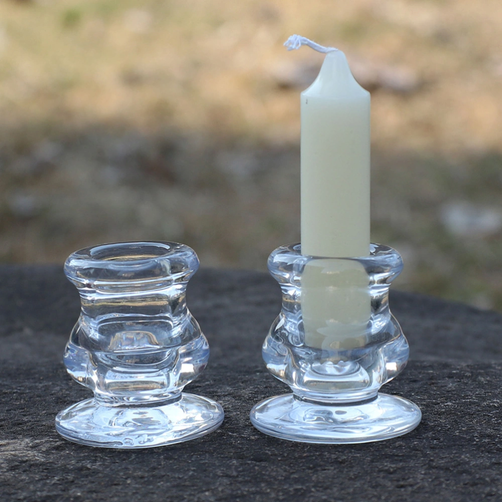 2pcs Candle Holders Small Candlestick Stands Table Glass Candle Holders Ornaments