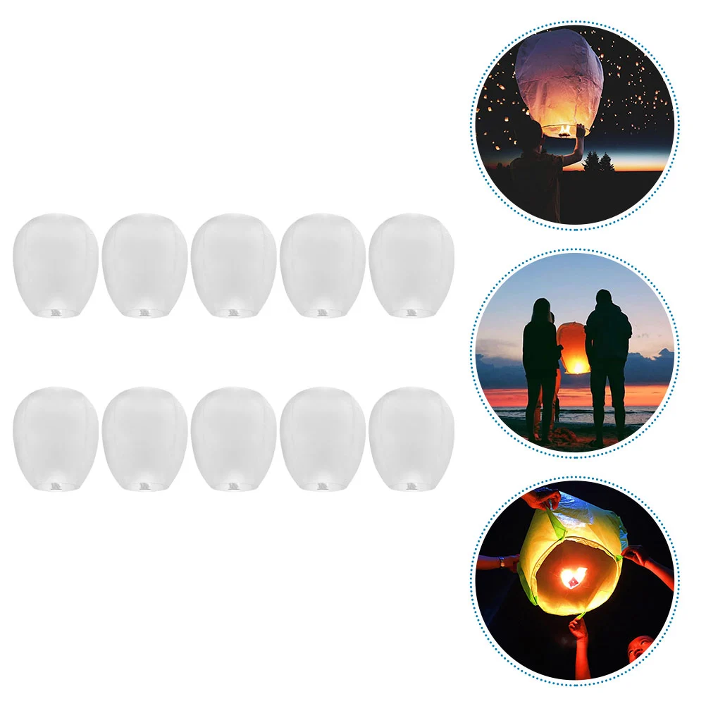 10Pcs Chinese Lanterns Paper Lantern to Release in Sky for Wedding Festival