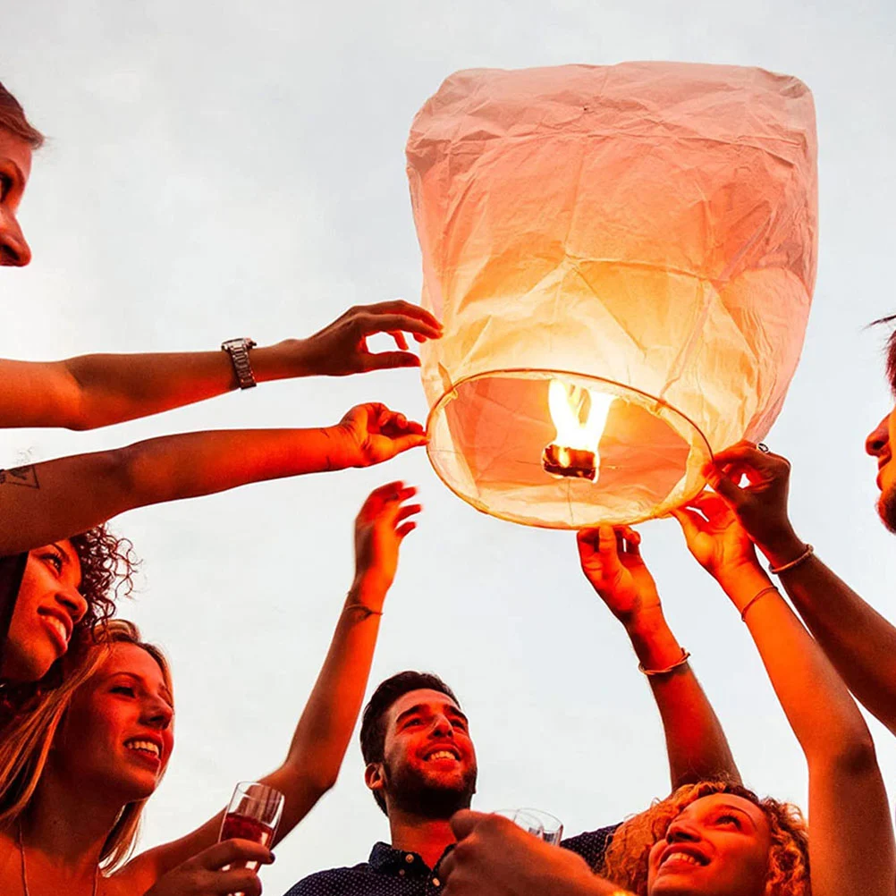 10Pcs Chinese Lanterns Paper Lantern to Release in Sky for Wedding Festival
