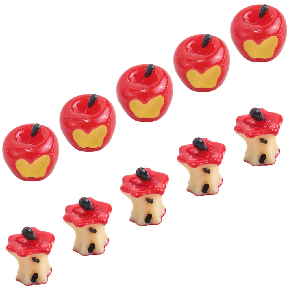 10pcs Mini Resin Apples Miniature Apples Model DIY Crafts Making Accessories