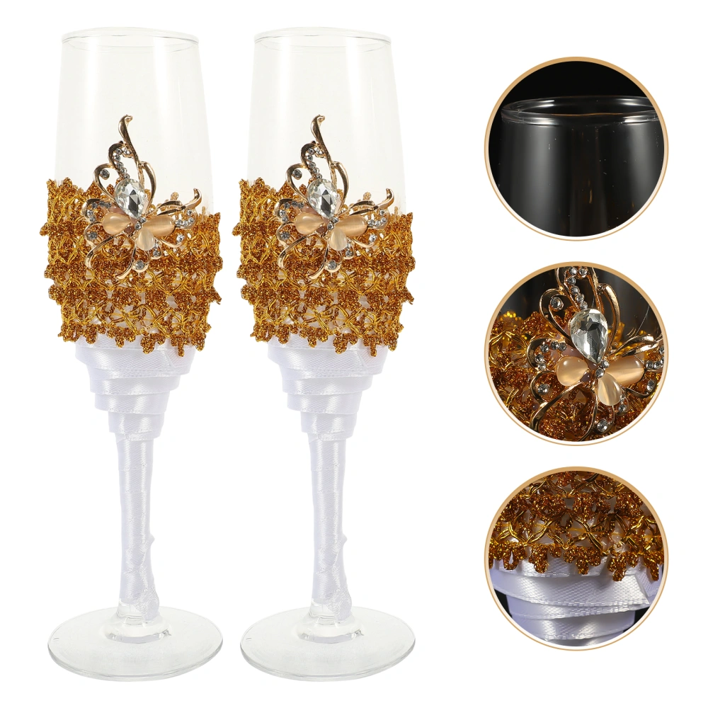 2pcs Goblets Wedding Wine Glasses Banquet Champagne Glasses Goblets for Party