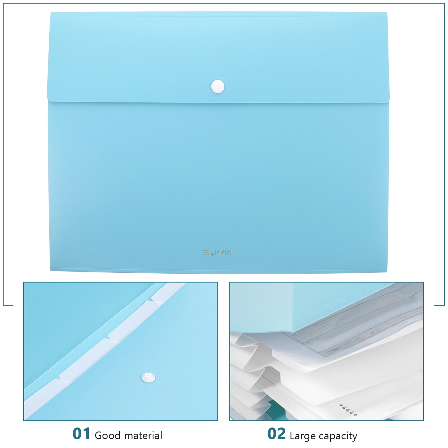 Expanding Folder Paper File Bag Accordion Document File Folder Large Capacity File Box