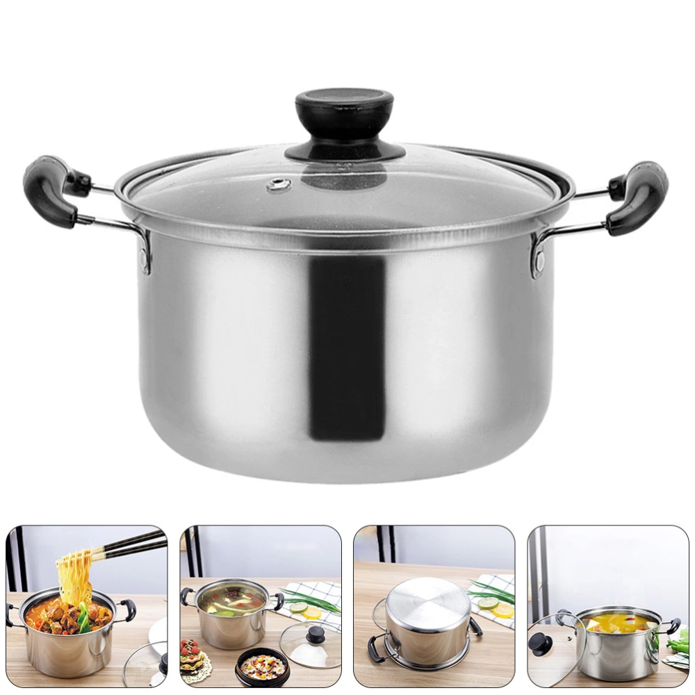 Stainless Steel Soup Pot Multipurpose Cooking Pot Heat Resistant Stewing Pot Home Supply