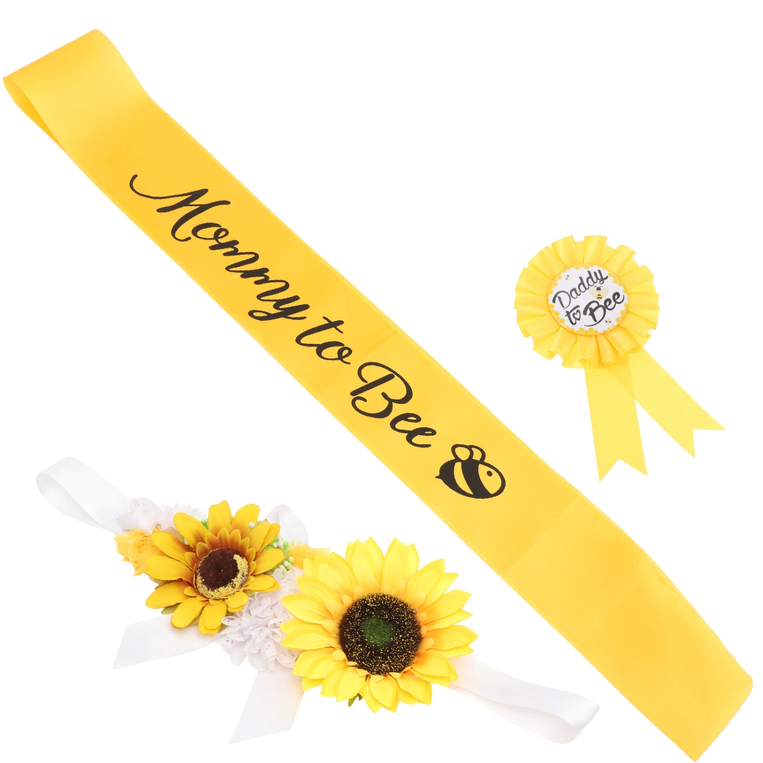 1 Set Mommy To Be Sash Flower Belt Daddy To Be Corsage Pregnancy Photo Props