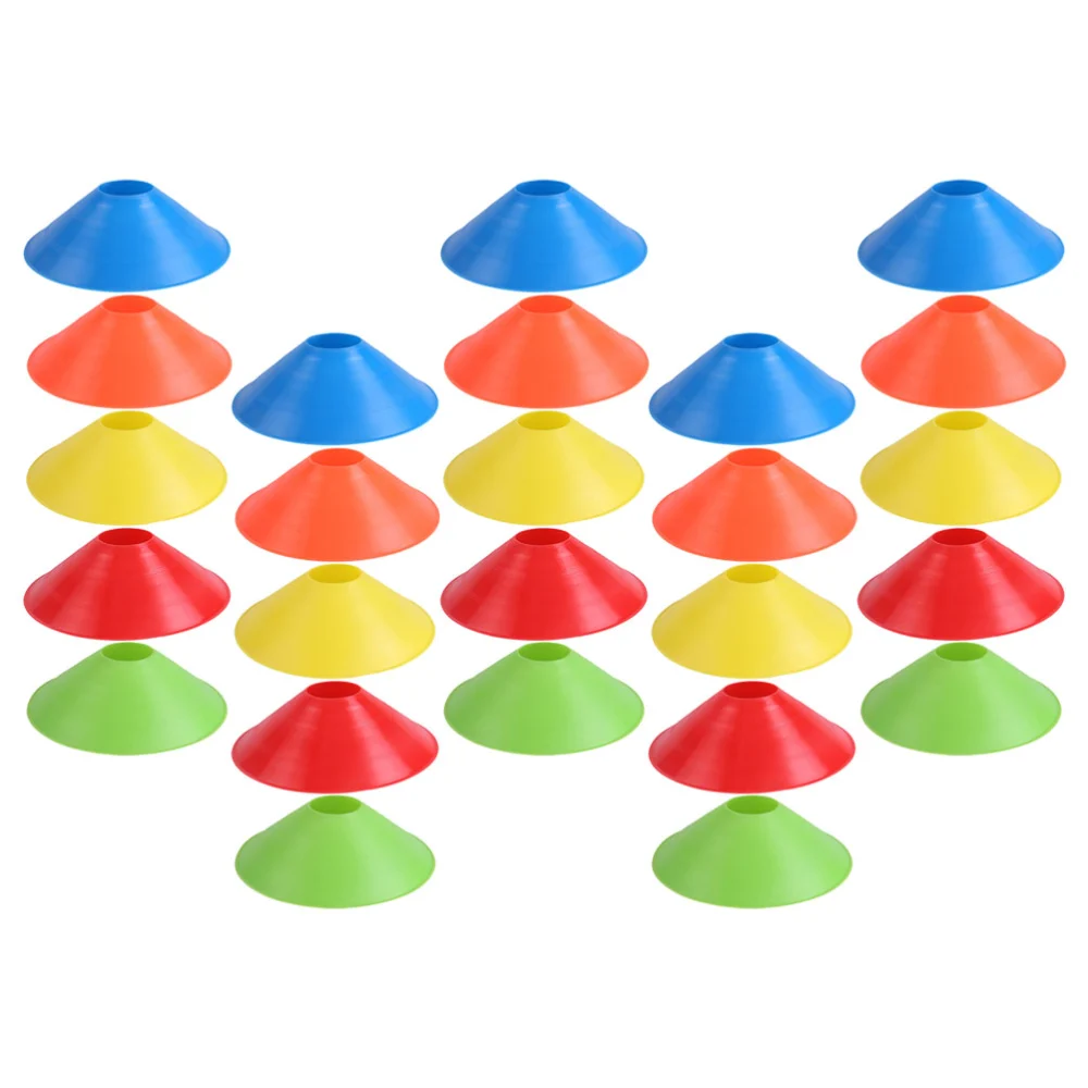 25Pcs Portable Soccer Cones Training Football Cones Multi-function Agility Cones