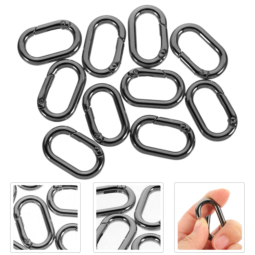 10Pcs Oval Spring Clasps Heavy Duty Metal Spring Clasp Connector Carabiner Keychain Buckle