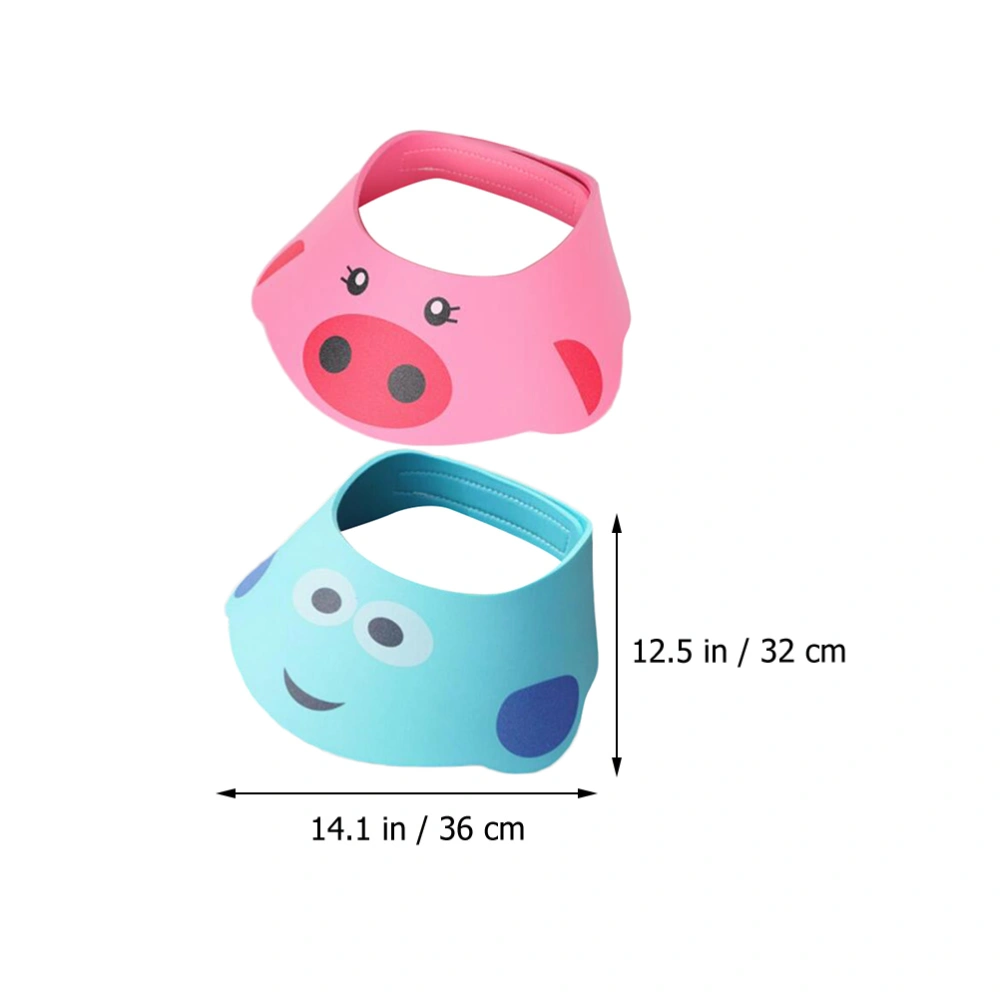 2pcs Baby Shower Cap Adjustable Bath Hat Hair Washing Visor Kids Shampoo Hat