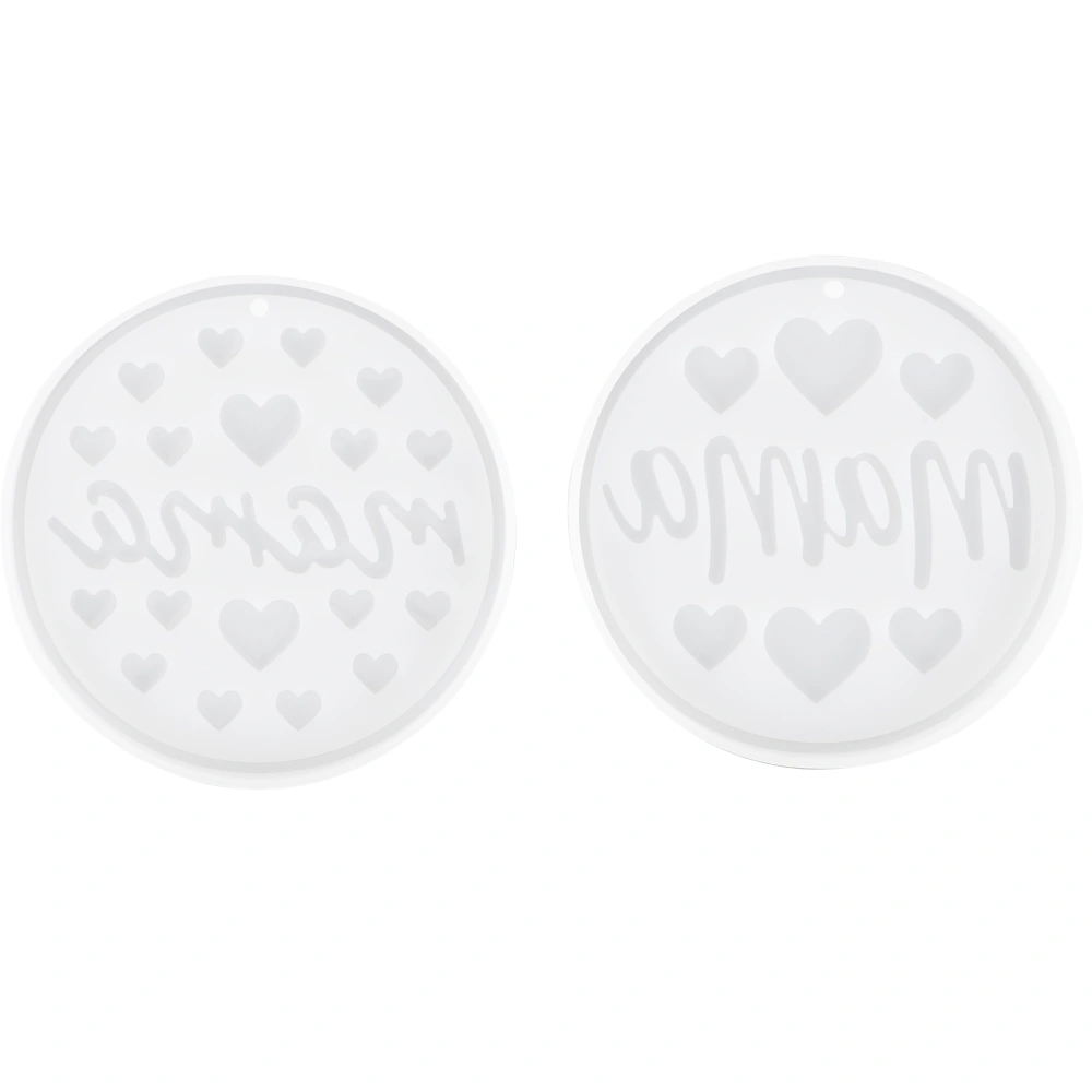 2pcs MOM Words Keychain Silicone Mold Necklace Pendant Molds DIY Crafts Molds