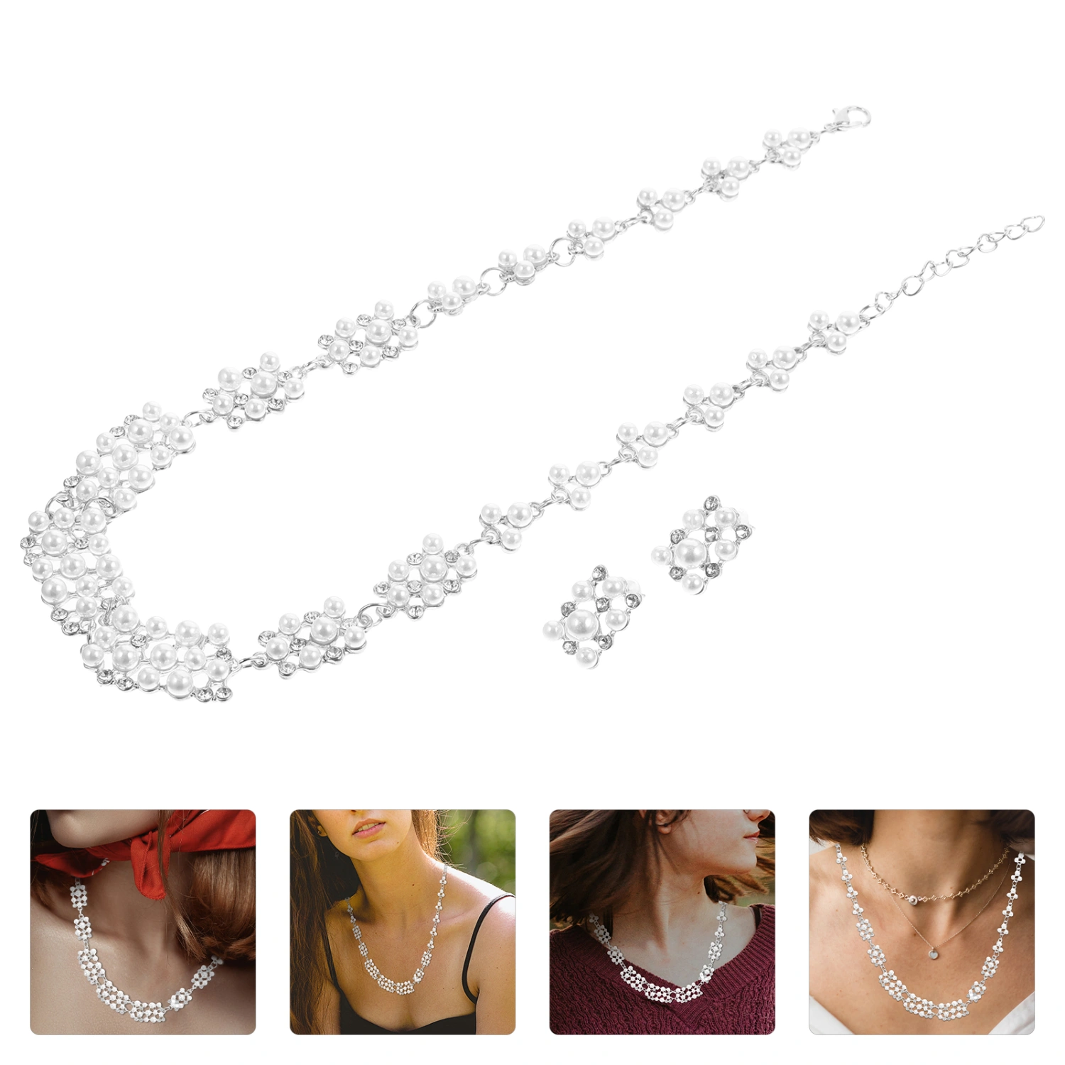 1 Set Wedding Bridal Jewelry Bridal Dangle Earrings Necklace Bridal Jewelry Wedding Accessories
