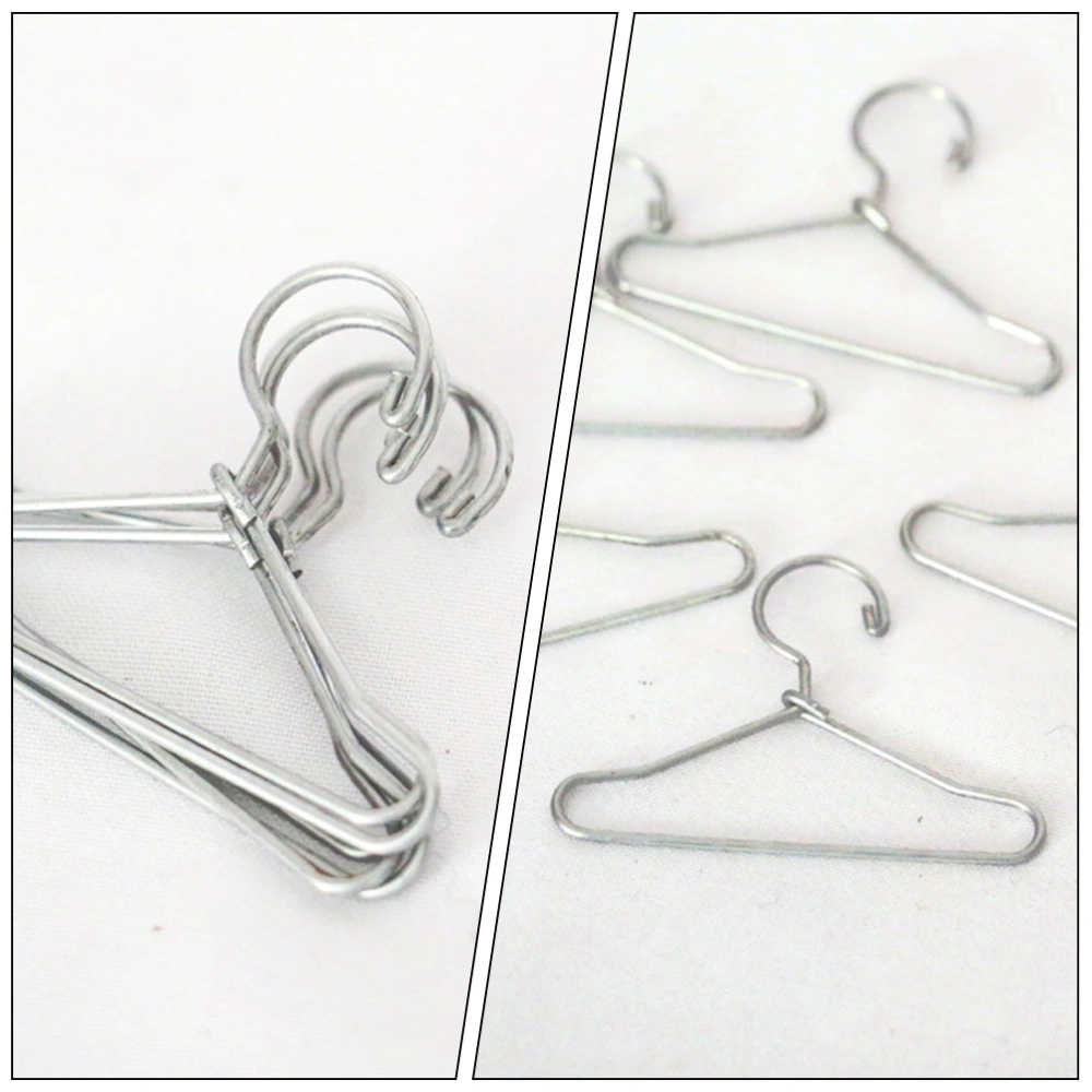 20Pcs Small Hangers Doll Clothes Hanger Mini House Ornament Doll Garment Hangers for Photo