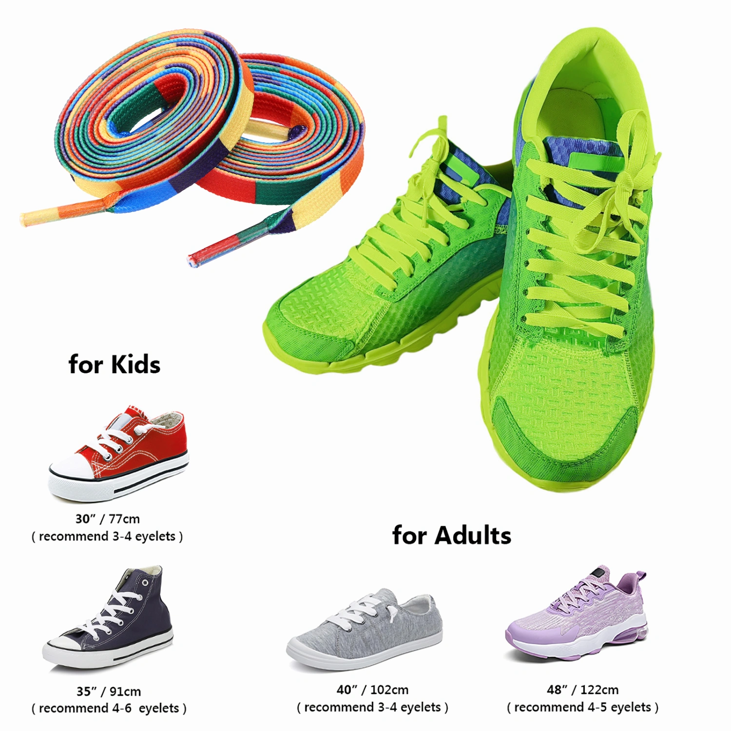 3 pairs of Rainbow Style Shoe Laces Pride Shoelaces LGBTQ Decorative Shoelaces