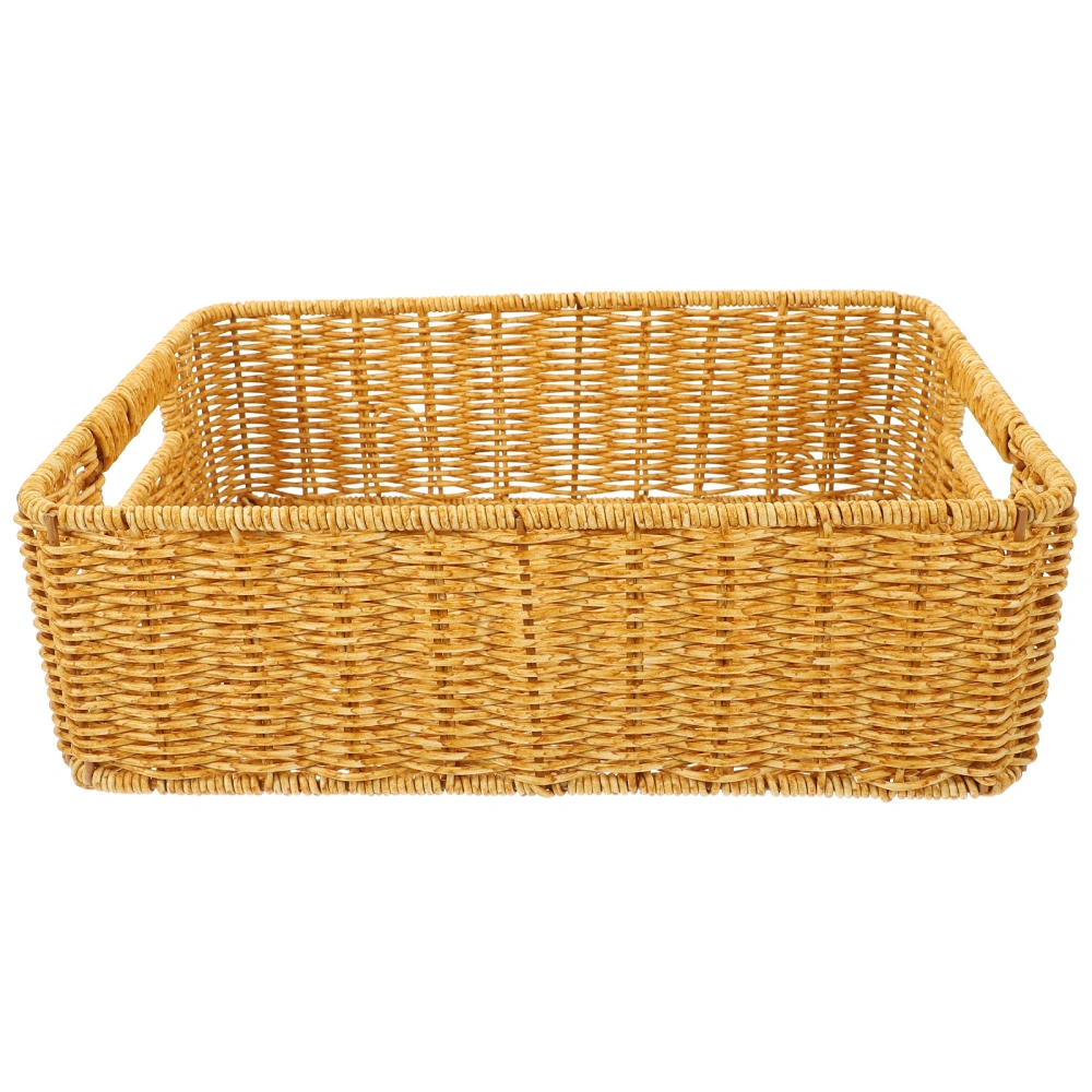 Decorative Storage Basket Desktop Basket with Handles Kitchen Woven Storage Bin