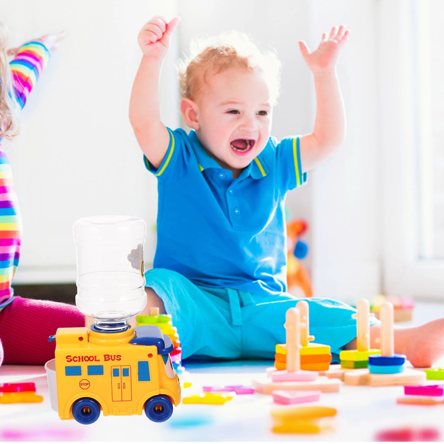 School Bus Small Water Dispenser Toy Tiny Water Dispenser Mini Water Cooler Dispenser