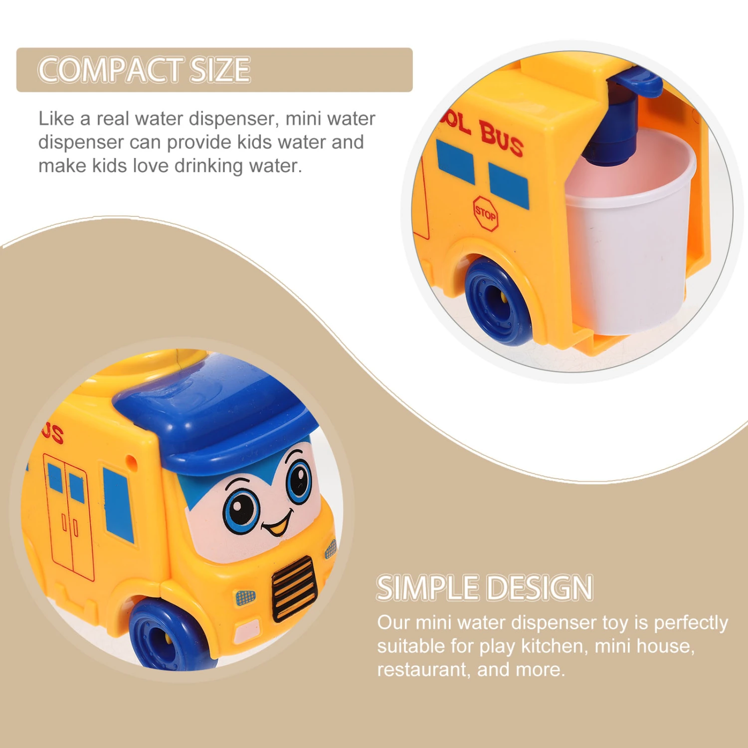 School Bus Small Water Dispenser Toy Tiny Water Dispenser Mini Water Cooler Dispenser