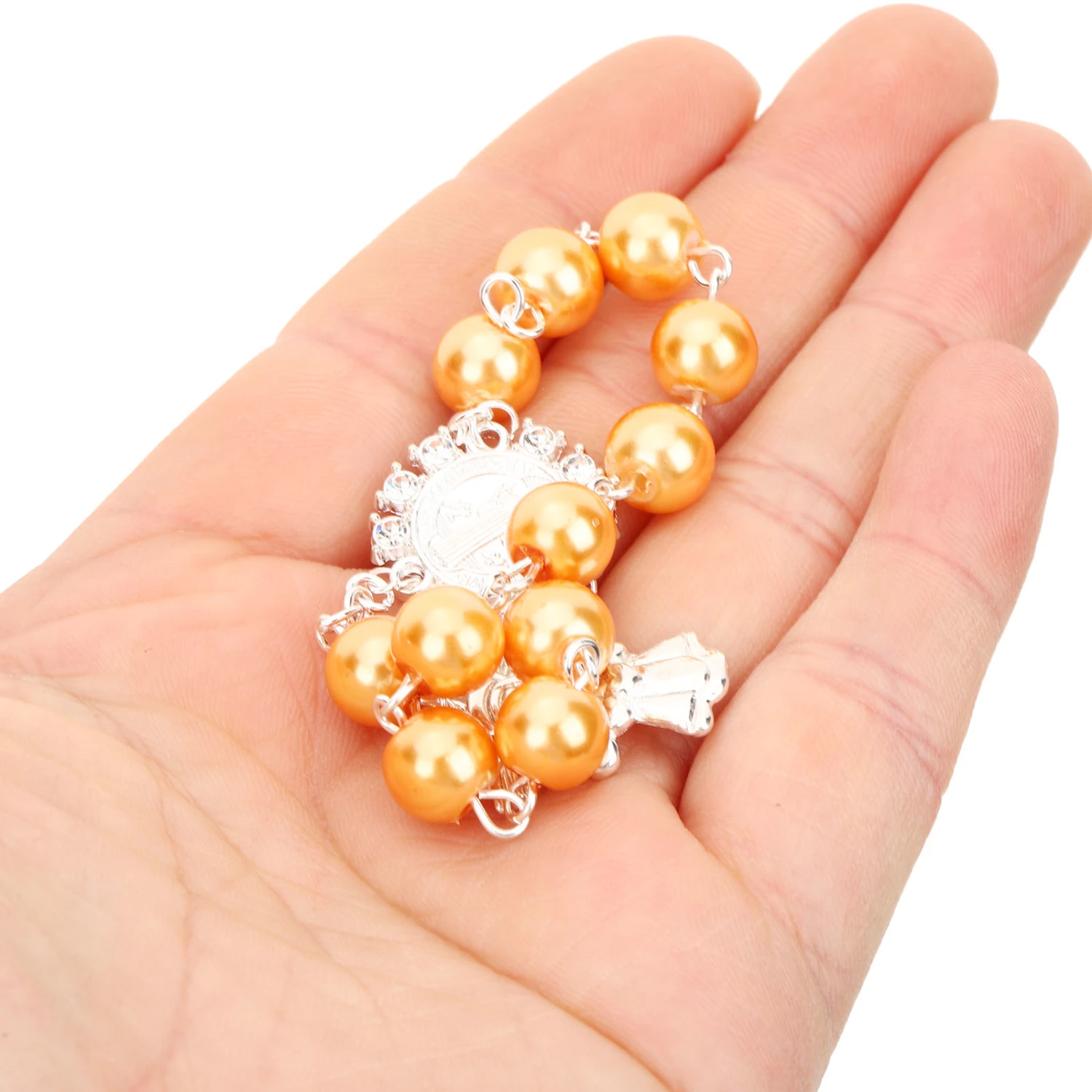 4Pcs Angel Pendant Bangles Rosary Wrist Chains Angel Bracelet Baby Shower Favors