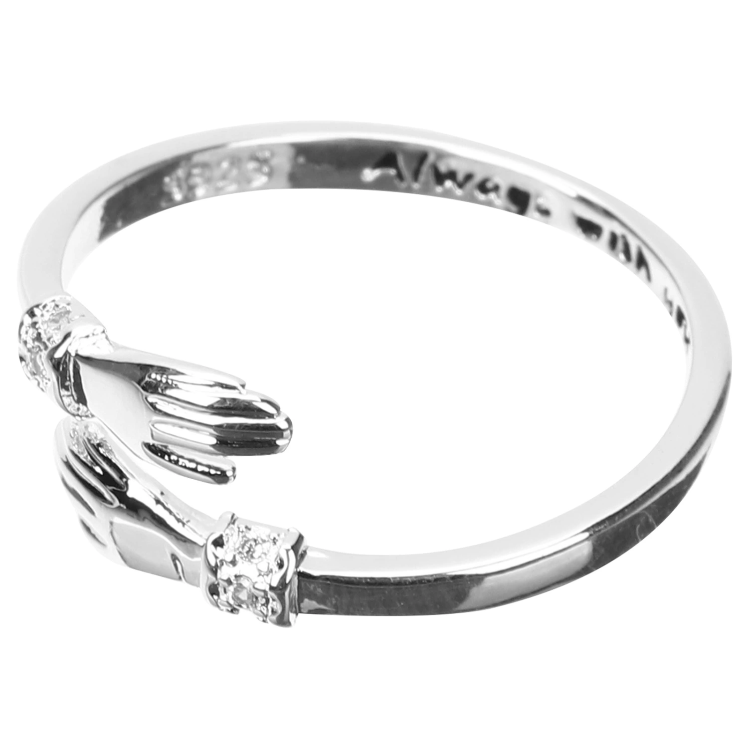 Hand Hug Ring Women Wedding Engagement Band Open Adjustable Ring Unique Birthday Gift