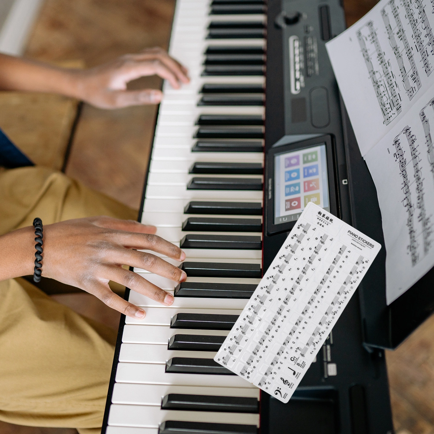 1 Sheet Beginner Piano Stickers Adhesive Introductory Piano Keyboard Stickers