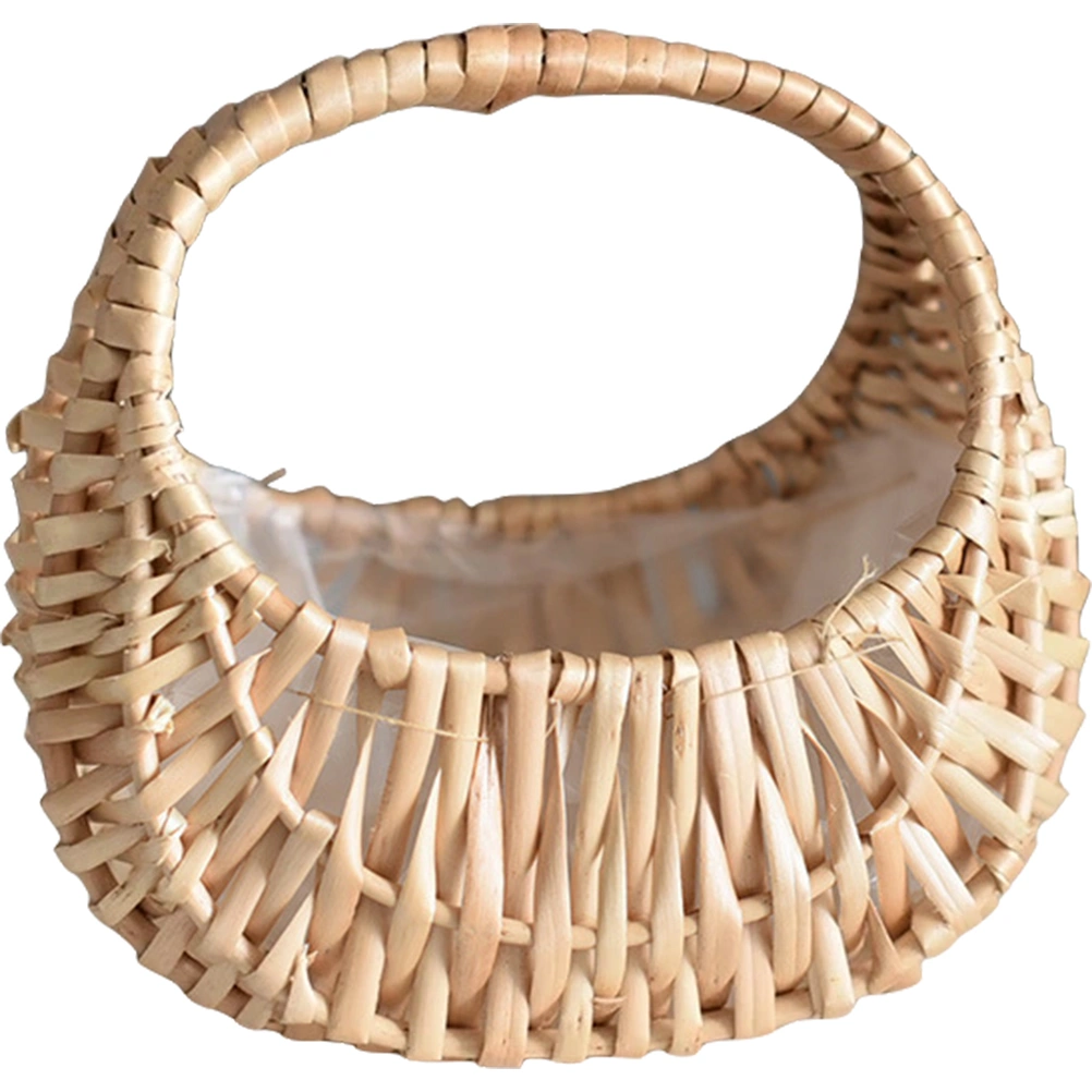 Flower Arrangement Basket Handmade Rattan Woven Basket Handheld Flower Woven Basket