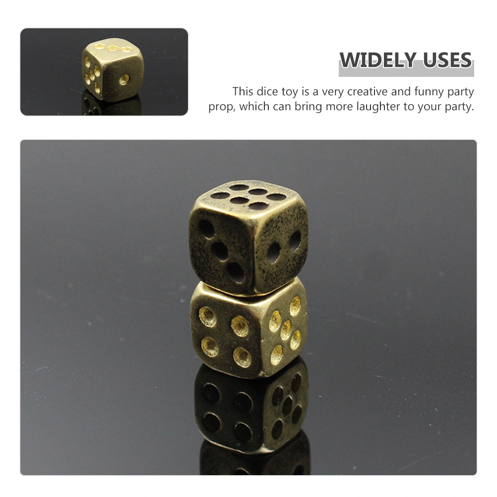 6Pcs Vintage Dice Toy Copper Dice Toy for Festival Party Birthday Carnival Nightclub Bar