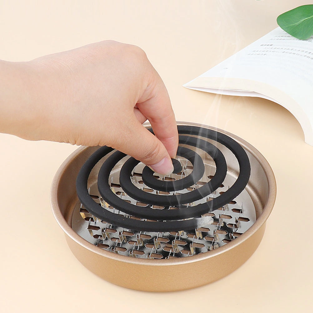 Iron Lidded Mosquito Coil Box Household Round Mosquito Coil Burning Case