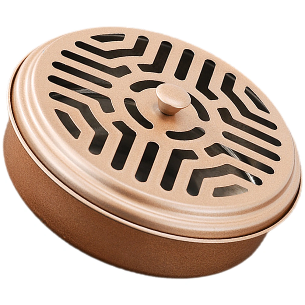 Iron Lidded Mosquito Coil Box Household Round Mosquito Coil Burning Case