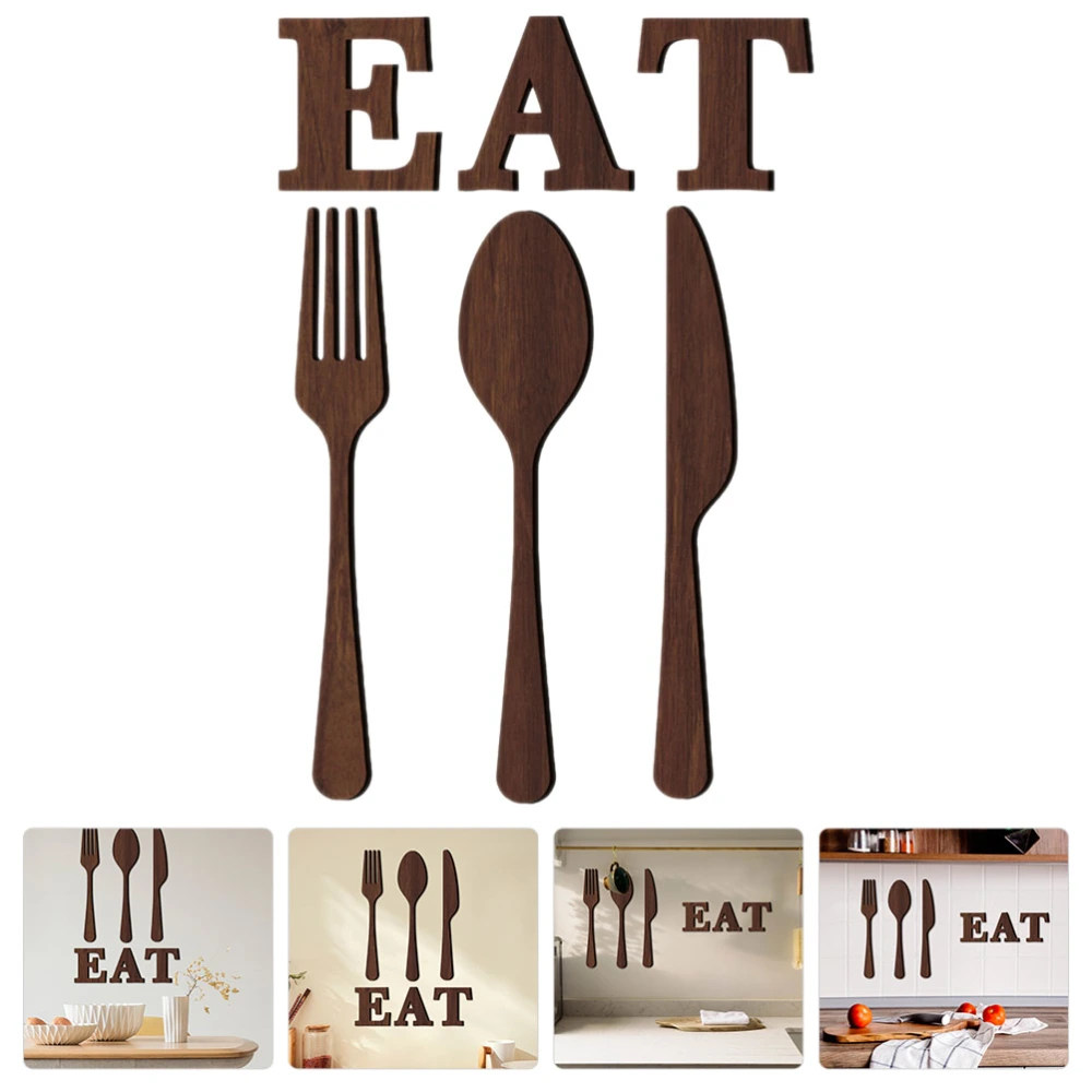 1 Set Eat Sign Kitchen Utensils Wall Sign Farmhouse Kitchen Decor for Bar Restaurant