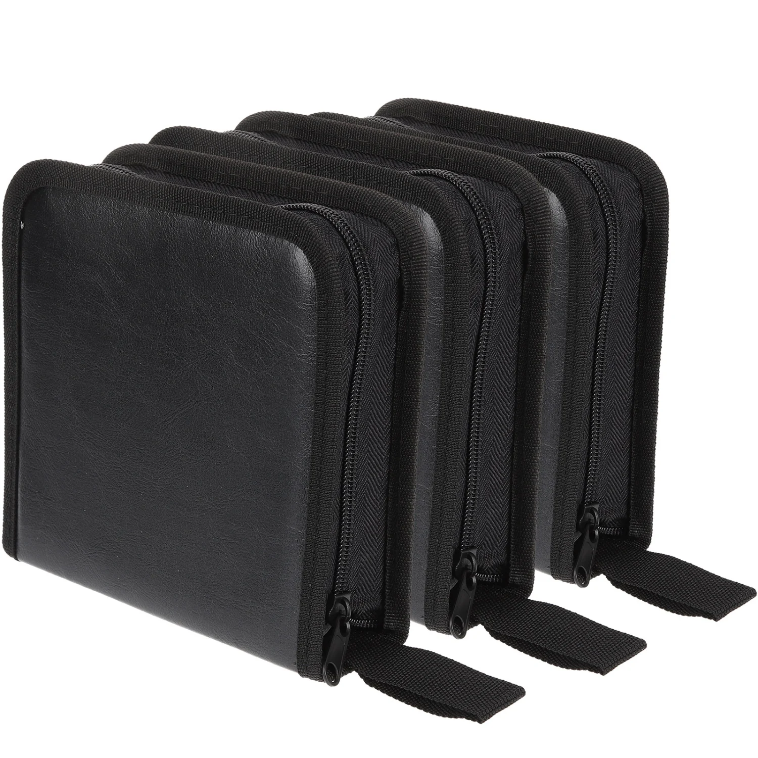 3Pcs CD Cases DVD Case Portable Zipper CD Case Holder 40 Disc Wallet Bag