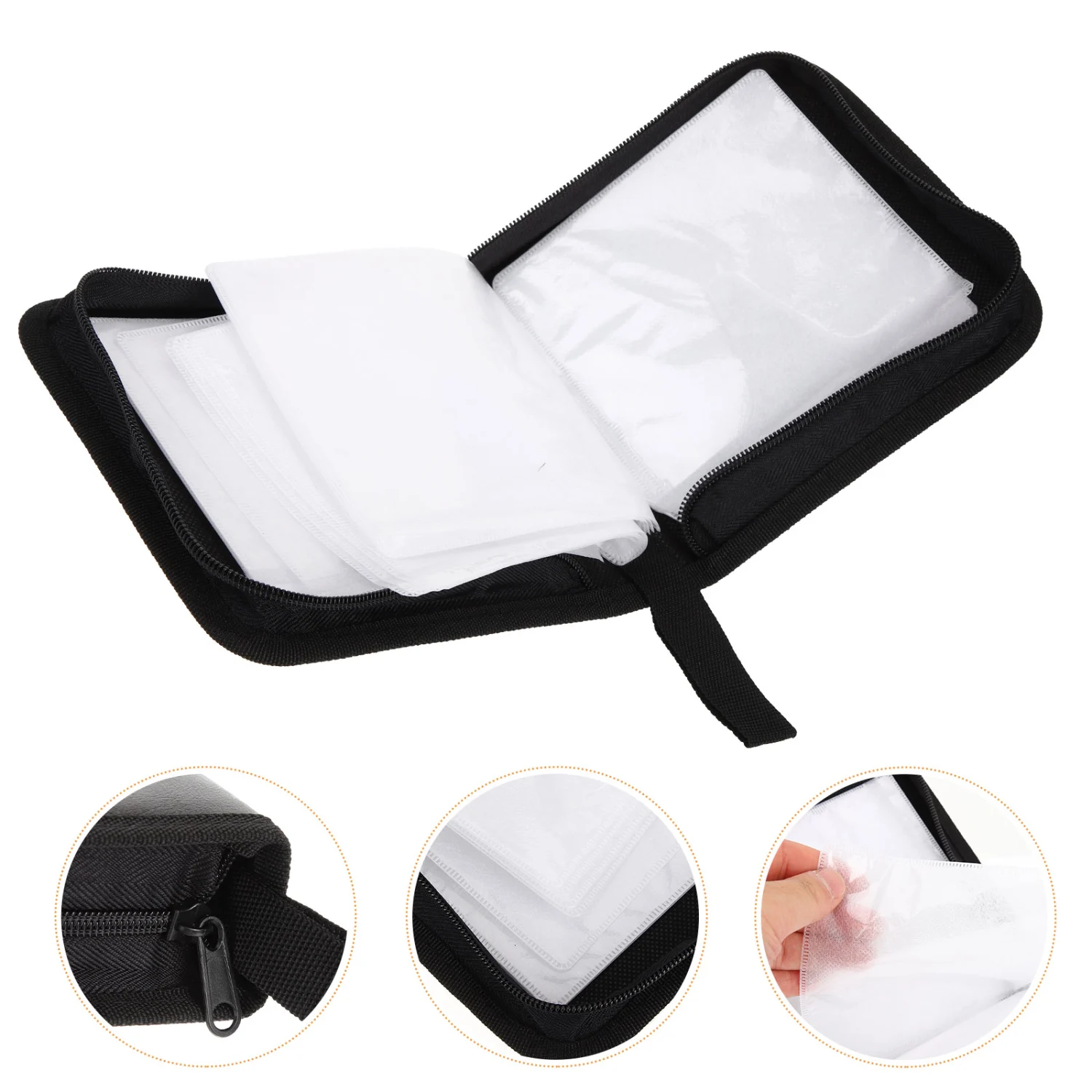 3Pcs CD Cases DVD Case Portable Zipper CD Case Holder 40 Disc Wallet Bag