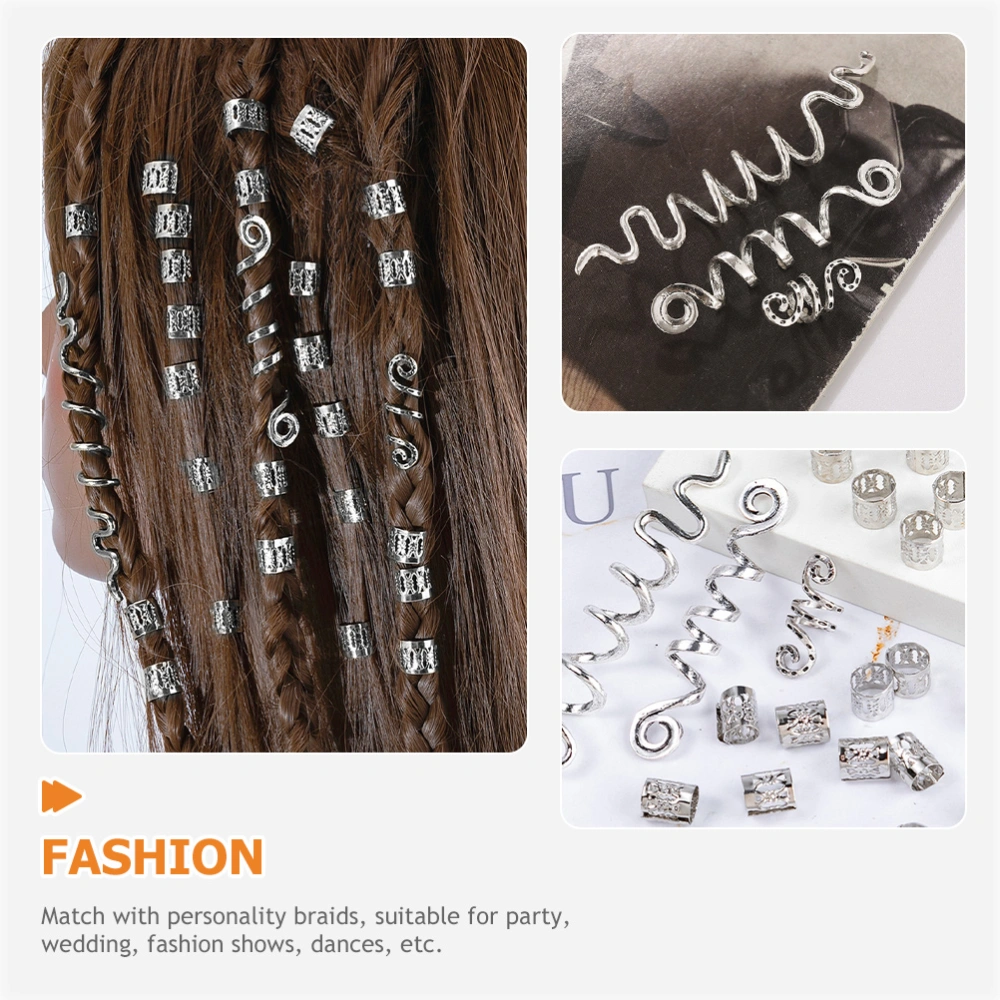 28pcs Dreadlock Accessories Spiral Braids Hair Jewelry Hair Ring Cuffs Hair Charms