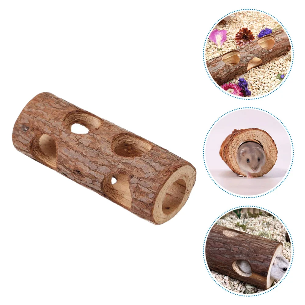 Wood Hamster Tunnel Hamster Wood Hideout Hamster Hide Tunnel Hamster Toy Guinea Pig Hideout